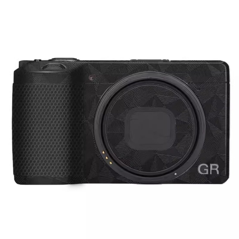 GR 3 GR 3X Wear-Resistant Camera Sticker Vinyl Wrap Protective Film Decal Precision Photography Skin for Ricoh GR3 GR3X (Triangle Black)