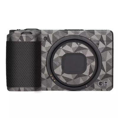 GR 3 GR 3X Wear-Resistant Camera Sticker Vinyl Wrap Protective Film Decal Precision Photography Skin for Ricoh GR3 GR3X (Triangle Titanium)