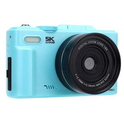 Sanpyl Digital Camera, 5K 75MP WiFi Vlog Camera with 52mm 0.45X Macro Wide Angle Lens, 64GB Memory Card, 3in 180 Flip Screen, Support 18X Zoom LED Fill Light