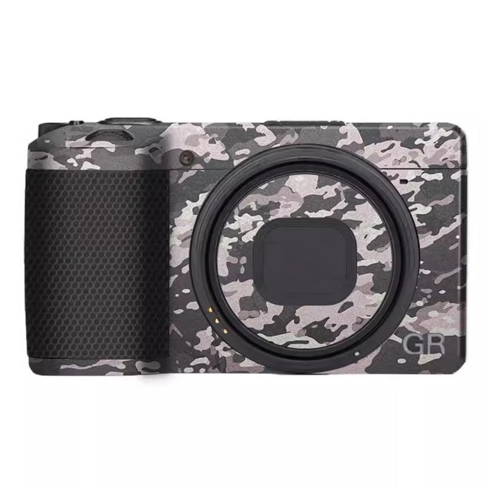 GR 3 GR 3X Wear-Resistant Camera Sticker Vinyl Wrap Protective Film Decal Precision Photography Skin for Ricoh GR3 GR3X (Field Camouflage)