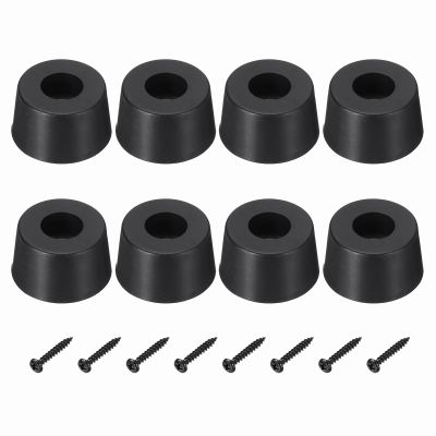 MECCANIXITY Rubber Speaker Isolation Feet,1.3" Black Anti-Vibration Base Pad with Screws Amplifier Stand Feet Mat for Electronics Speaker Guitar HiFi Home Theater Sound System, Pack of 8