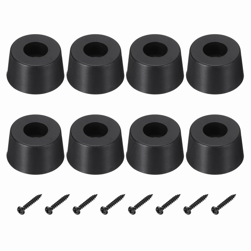 MECCANIXITY Rubber Speaker Isolation Feet,1.3" Black Anti-Vibration Base Pad with Screws Amplifier Stand Feet Mat for Electronics Speaker Guitar HiFi Home Theater Sound System, Pack of 8
