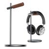 QzheMuw Oak Headphone Stand, Wood Headset Stand for Desk, Universal Holder for Airpods max, Bose, Beats, Gaming, Apple Vision Pro, VR Display Stand (Gray) view 1