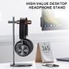 QzheMuw Oak Headphone Stand, Wood Headset Stand for Desk, Universal Holder for Airpods max, Bose, Beats, Gaming, Apple Vision Pro, VR Display Stand (Gray) view 3