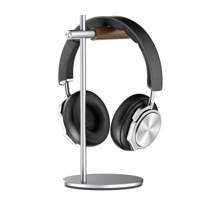 Oak Headphone Stand, Wood Headset Stand for Desk, Universal Holder for Airpods max, Bose, Beats, Gaming, Apple Vision Pro, VR Display Stand (Silver)