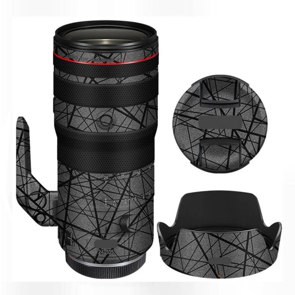 24-105 2.8 Camera Lens Protector Coat Protective Film Vinyl Wrap Skin Premium Sticker for Canon RF 24-105mm F2.8(Cross Gray)