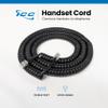 ICC Telephone Handset Cord/Phone Cord, 25 Ft  RJ9 (RJ22) Connectors, Glossy Black, 5-Pack  Curly Coiled Tangle-Free Design for PBX & VoIP Phones view 2