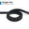 ICC Telephone Handset Cord/Phone Cord, 25 Ft  RJ9 (RJ22) Connectors, Glossy Black, 5-Pack  Curly Coiled Tangle-Free Design for PBX & VoIP Phones view 3