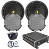 2X Kicker CWC8 COMPC 8" 400 Watts Peak Power 4-Ohm Dual Voice Coil Car Audio Subwoofer W/Grille, 400-Watt Class D Mono Subwoofer Amplifier, Wiring Installation Kit, Remote Control for Amps view 1
