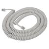 ICC Telephone Handset Cord/Phone Cord, 25 Ft  RJ9 (RJ22) Connectors, White, 1-Pack  Curly Coiled Tangle-Free Design for PBX & VoIP Phones view 1