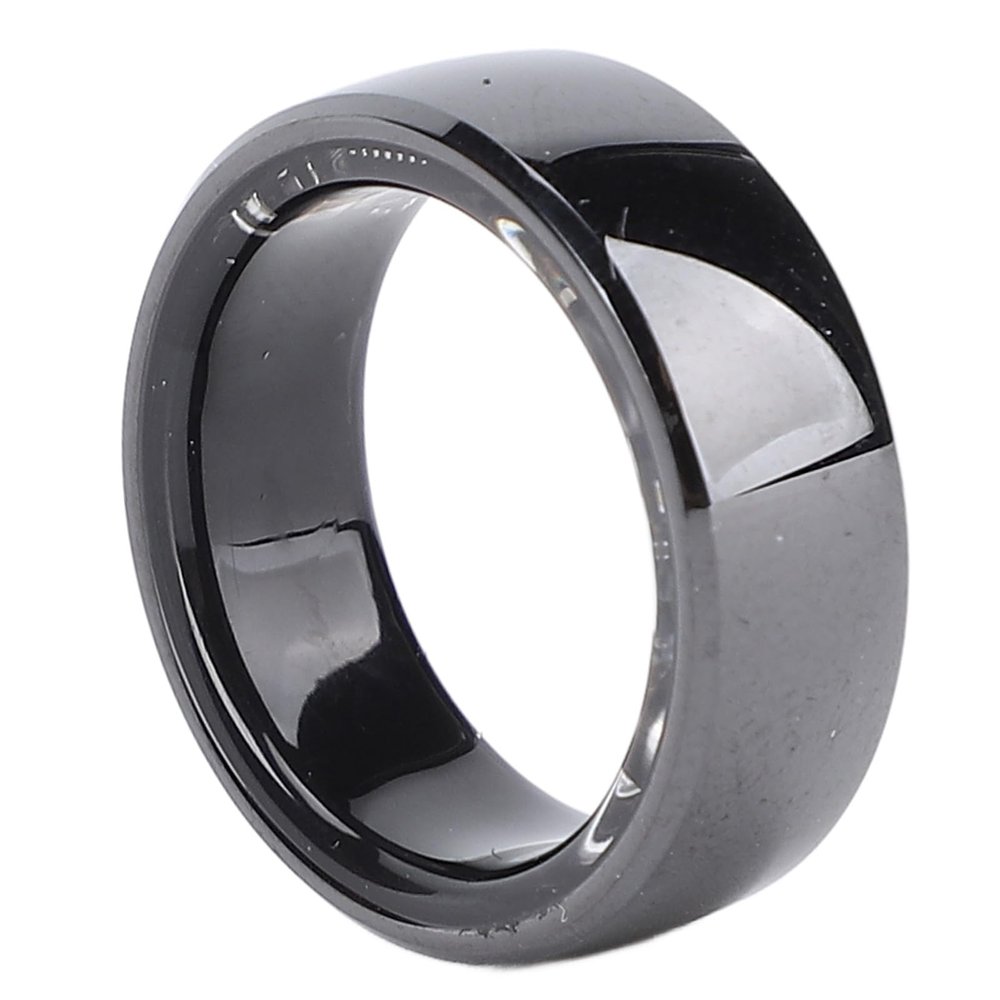Luocute Smart Fitness Ring, Lightweight Ceramic IP68 Smart Health Ring with Pedometer Temperature Pressure Sleep Tracking Car Key for Daily Use (8#)