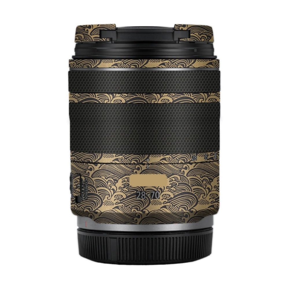 28-70 2.8 Anti-Scratch Camera Lens Sticker for Canon RF 28-70mm F2.8 STM Coat Wrap Protective Film Skin Cover(Wave Gold)