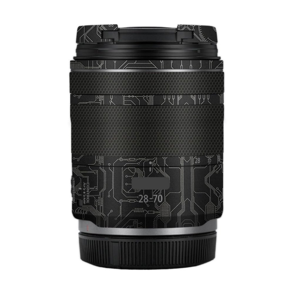 28-70 2.8 Anti-Scratch Camera Lens Sticker for Canon RF 28-70mm F2.8 STM Coat Wrap Protective Film Skin Cover(Circuit Titanium)