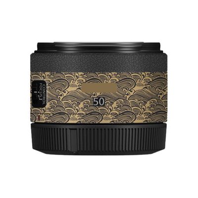 50 1.8 Camera Lens Sticker for Canon RF 50mm F1.8 STM Macro Coat Wraps Film Protective Vinyl Decal Skin(Wave Gold)
