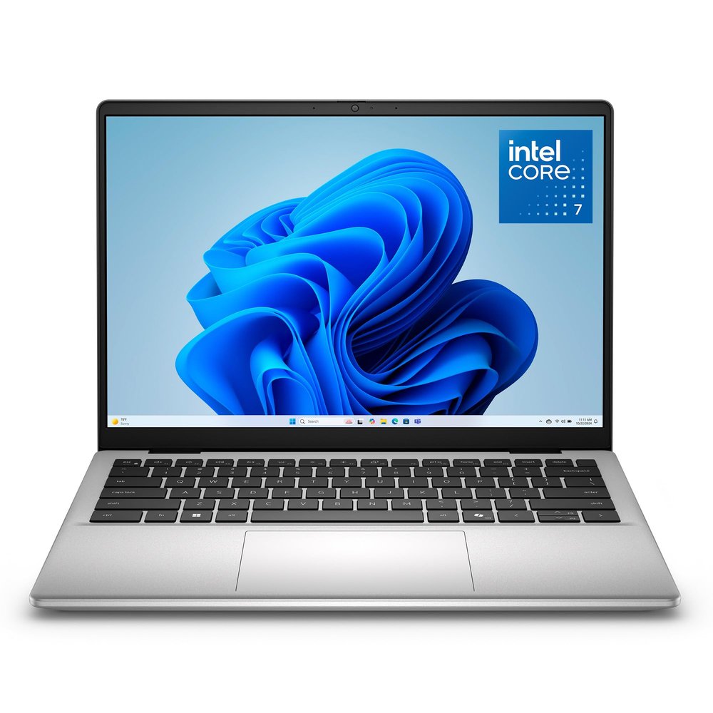 Dell 14 Laptop DC14250-14.0-inch 2K Anti-Glare IPS Display, Intel Core 7 150U Processor, Intel Graphics, 16GB RAM, 1TB SSD, English AI Backlit Keyboard, Fingerprint Reader, Windows 11 Home - Silver