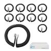 ICC Telephone Handset Cord/Phone Cord, 6 Ft  RJ9 (RJ22) Connectors, Glossy Black, 10-Pack  Curly Coiled Tangle-Free Design for PBX & VoIP Phones view 1