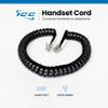 ICC Telephone Handset Cord/Phone Cord, 6 Ft  RJ9 (RJ22) Connectors, Glossy Black, 10-Pack  Curly Coiled Tangle-Free Design for PBX & VoIP Phones view 2