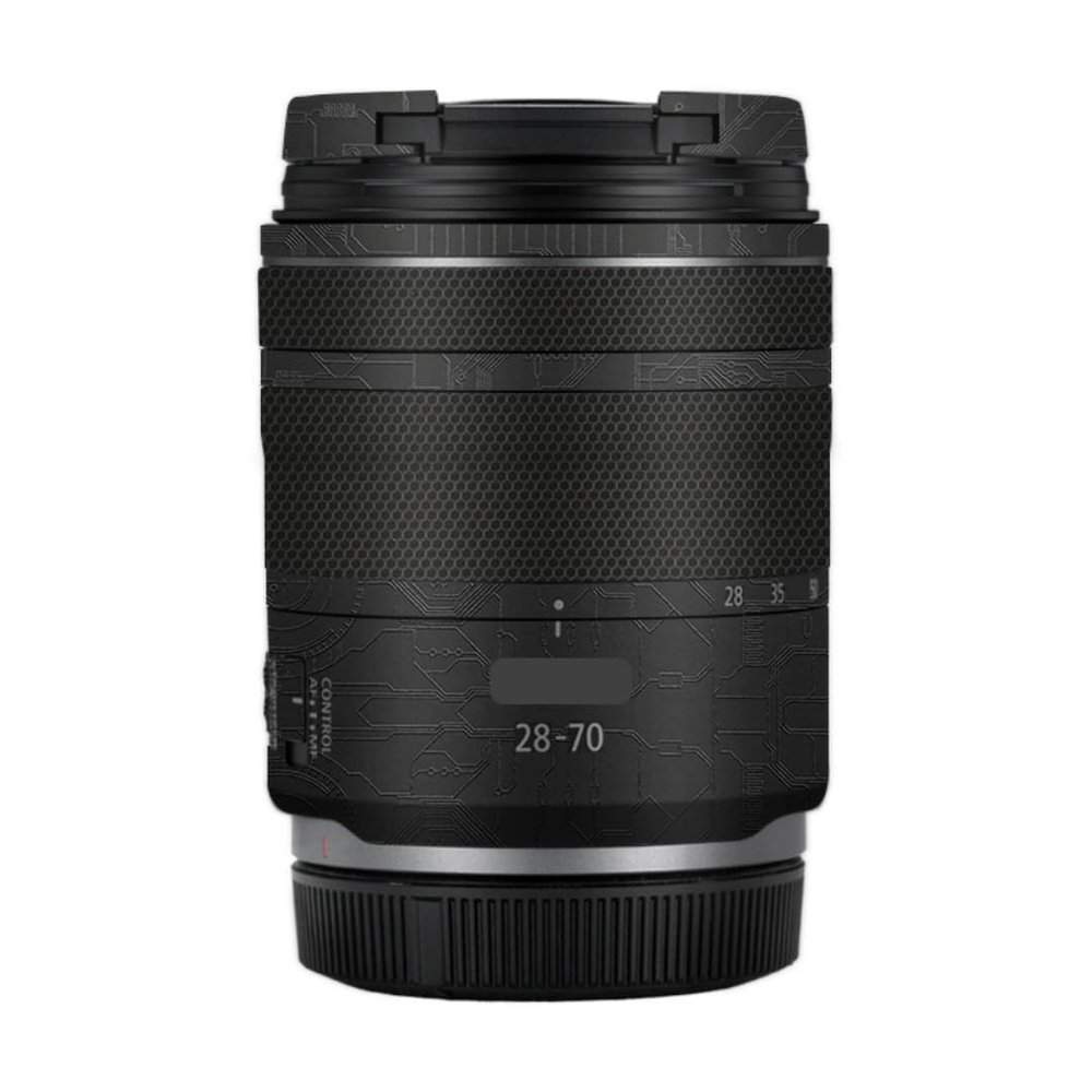 28-70 2.8 Anti-Scratch Camera Lens Sticker for Canon RF 28-70mm F2.8 STM Coat Wrap Protective Film Skin Cover(Circuit Black)
