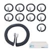 ICC Telephone Handset Cord/Phone Cord, 6 Ft  RJ9 (RJ22) Connectors, Metal Gray, 10-Pack  Curly Coiled Tangle-Free Design for PBX & VoIP Phones view 1