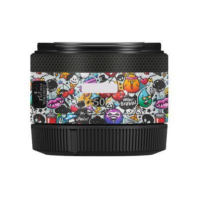 50 1.8 Camera Lens Sticker for Canon RF 50mm F1.8 STM Macro Coat Wraps Film Protective Vinyl Decal Skin(Graffiti White)