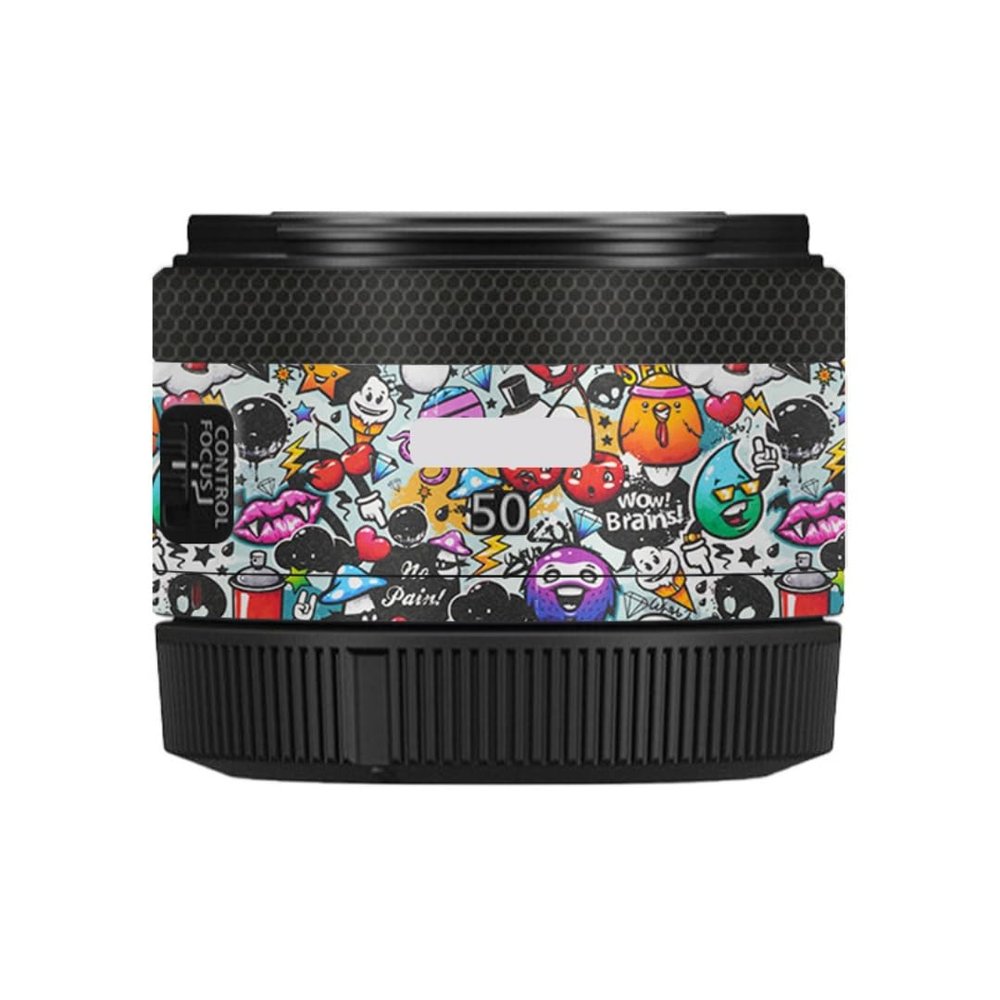 50 1.8 Camera Lens Sticker for Canon RF 50mm F1.8 STM Macro Coat Wraps Film Protective Vinyl Decal Skin(Graffiti White)
