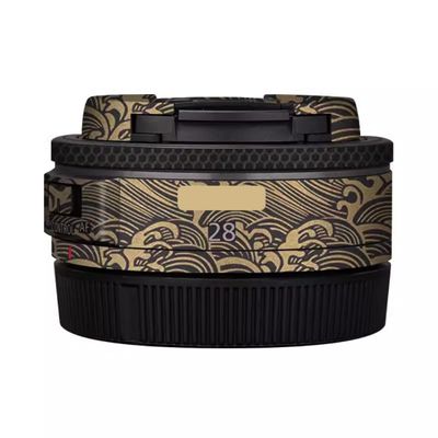28 2.8 Skin Lens Camera Skin Wrap Vinyl Protective Sticker Accessories for Canon RF 28mm F2.8 STM(Wave Gold)