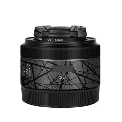 50 1.8 Camera Lens Sticker for Canon RF 50mm F1.8 STM Macro Coat Wraps Film Protective Vinyl Decal Skin(Cross Gray)