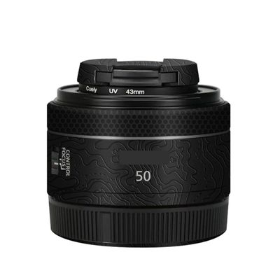 50 1.8 Camera Lens Sticker for Canon RF 50mm F1.8 STM Macro Coat Wraps Film Protective Vinyl Decal Skin(Contour Black Glossy)