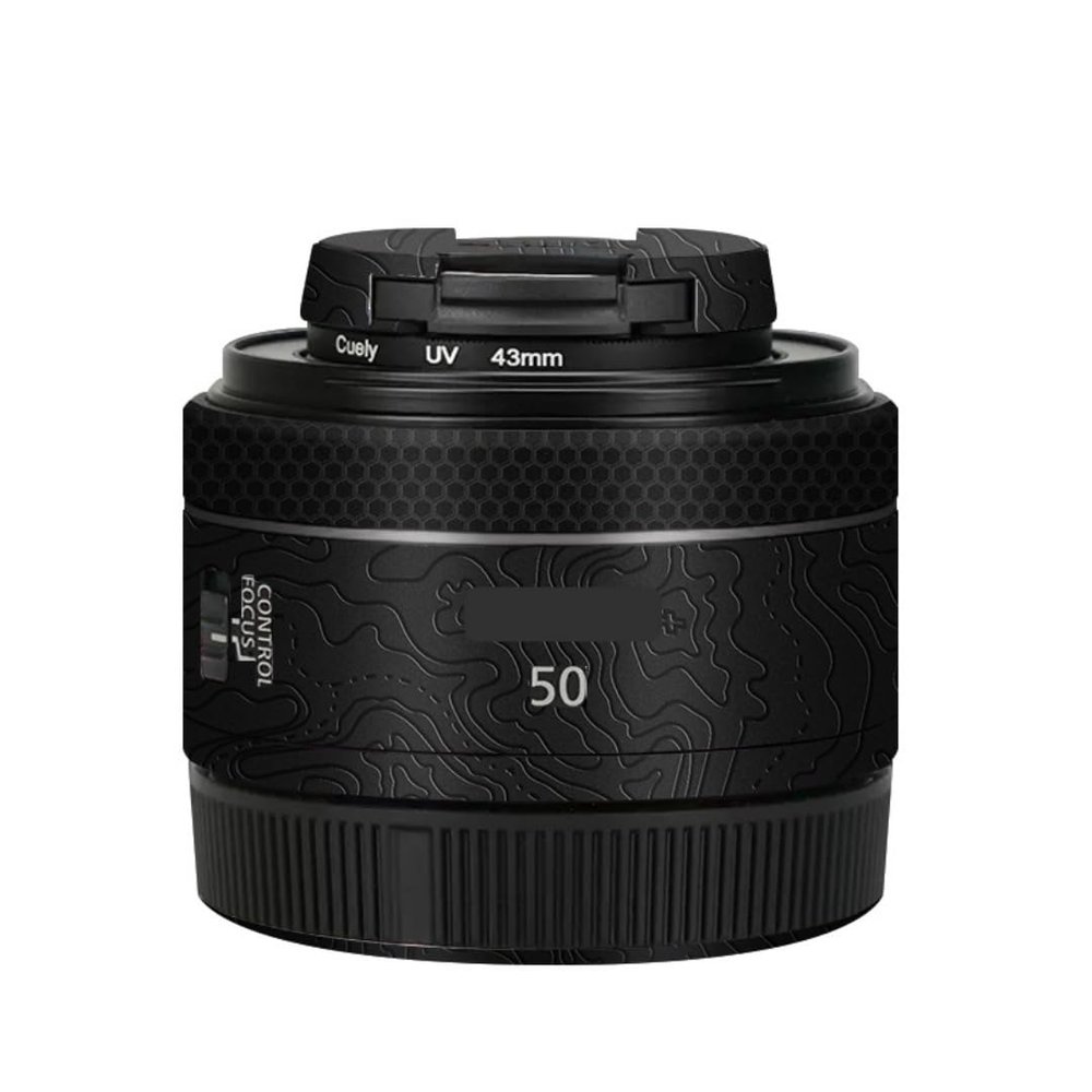 50 1.8 Camera Lens Sticker for Canon RF 50mm F1.8 STM Macro Coat Wraps Film Protective Vinyl Decal Skin(Contour Black Glossy)