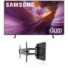 Samsung QN65S85FAFXZA 65 Inch OLED HDR 4K Smart TV with a Kanto R500 Recessed Ultra-Low Profile Full-Motion Mount (2025) view 1