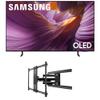 Samsung QN55S85FAFXZA 55 Inch OLED HDR 4K Smart TV with a Kanto PMX700 Pro Series Full Motion Dual Stud Mount (2025) view 1