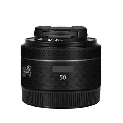 50 1.8 Camera Lens Sticker for Canon RF 50mm F1.8 STM Macro Coat Wraps Film Protective Vinyl Decal Skin(Armor Fiber Black)