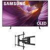 Samsung QN55S85FAFXZA 55 Inch OLED HDR 4K Smart TV with a Kanto PMX800 Full Motion Dual Stud Mount (2025) view 1