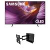Samsung QN55S85FAFXZA 55 Inch OLED HDR 4K Smart TV with a Kanto R400 Recessed in-Wall Full Motion Articulating Mount (2025) view 1