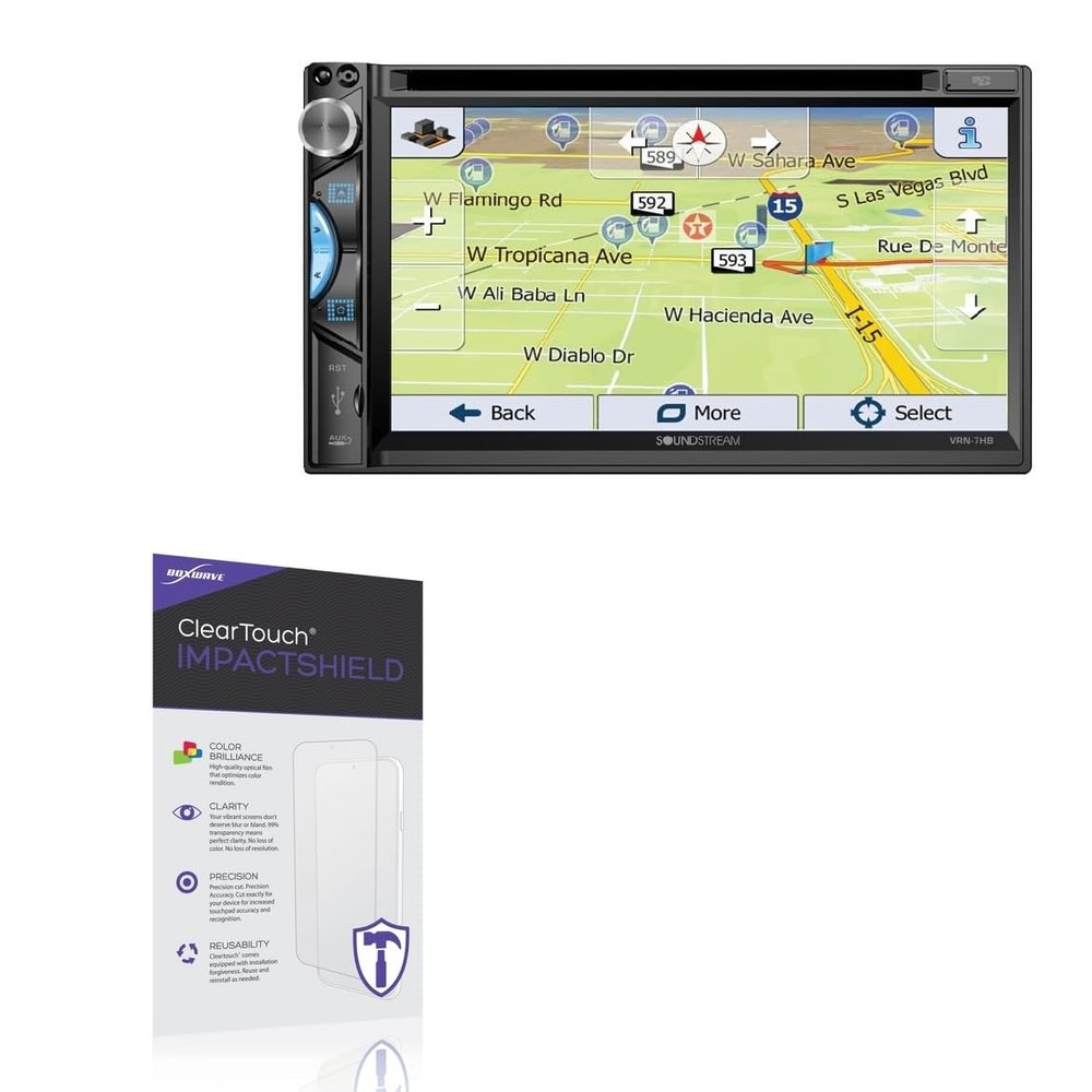 BoxWave Screen Protector Compatible With Soundstream VRN-7HB Reserve - ClearTouch ImpactShield (2-Pack), Impenetrable Screen Protector Flexible Film
