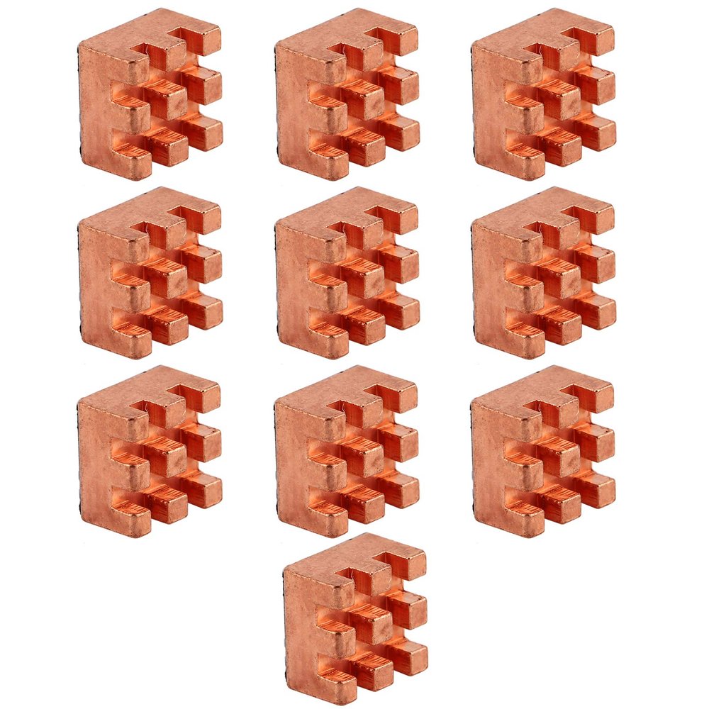 10Pcs P8x5x8 Small Heat Sink for CPU PCB Amplifier, Brass Material, Fine Teeth Design, Easy Installation, Excellent Heat Conductivity, Durable and