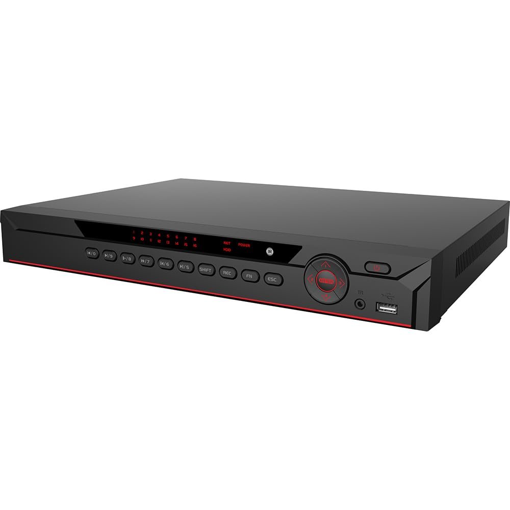 16 Channel 1U 2HDDs Network Video Recorder for Security Camera System NVR4216-16P-4KS2/L, 16CH PoE NVR for N42C3P, 160/64Mbps, 16 Built-in PoE Ports, 2 SATA, Alarm/Audio in Out, HDMI/VGA Output