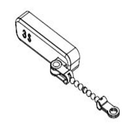 Molex/Waldom, 173112-0110, FCT Plastic Dust Cap for Size 3 Female D-sub Red with 75.00mm Chain and Clip (100 Item/s)