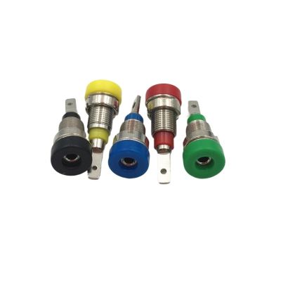 10Pcs 2mm Brass Banana Socket Female Panel Mount Jack Binding Post Terminal Probes Solder Connector 5 Color(Red)