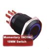 10 Pieces 19mm 3V 6V 12V Ring Momentary Metal Car LED Push Button Switch with Black Anodized Aluminum(Yellow,LED Voltage 12V) view 2