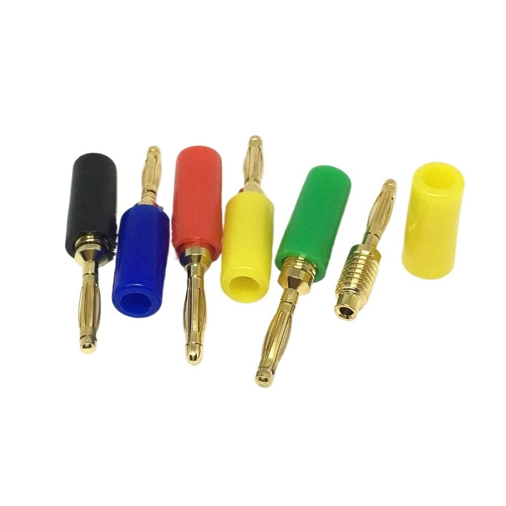 100Pcs Gold Plated Mini 2mm Copper Banana Male Jack for Speaker Amplifier Gold Plated Binding Post Test Probes Connector(Green)