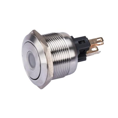 3pcs 22mm 3V 6V 12V 24V 220V Red Yellow Green Blue White Ring Angel Eye LED Light IP67 Waterproof Car Start Metal Switch(Silver,MOMENTARY 1NO1NC_Green LED_LED Voltage 5V)