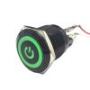 3pcs 22mm 3V 6V 12V 24V 220V Red Yellow Green Blue White Ring Angel Eye LED Light IP67 Waterproof Car Start Metal Switch(Silver,MOMENTARY 1NO1NC_Green LED_LED Voltage 5V) view 3