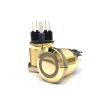 3pcs 22mm 3V 6V 12V 24V 220V Red Yellow Green Blue White Ring Angel Eye LED Light IP67 Waterproof Car Start Metal Switch(Silver,MOMENTARY 1NO1NC_Green LED_LED Voltage 5V) view 4