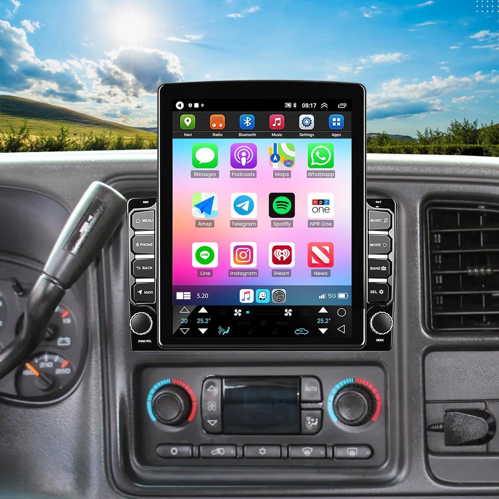 Car Stereo Radio for Chevrolet Tahoe 2003-2006 with Wireless Carplay & Android Auto,9.7 Inch Car Audio Receiver GPS Navigation Unit with Bluetooth Head Unit Backup Camera WiFi SWC- 2G+32G