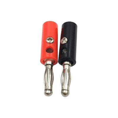 100Pcs Audio Speaker Screw 4mm Banana Male Connector Jack Banana Head Black and Red Color(Black)