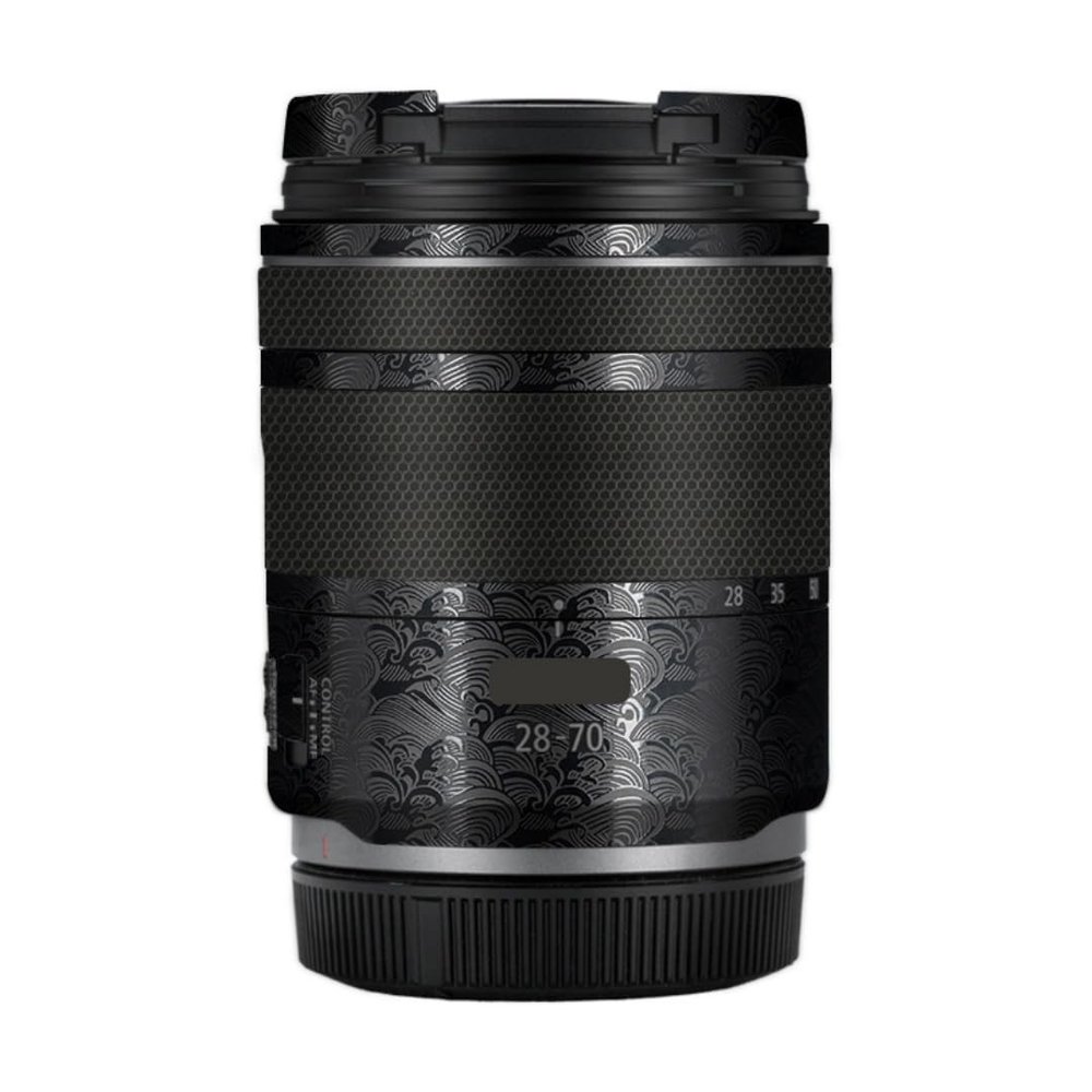 28-70 2.8 Anti-Scratch Camera Lens Sticker for Canon RF 28-70mm F2.8 STM Coat Wrap Protective Film Skin Cover(Wave Black)