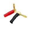100Pcs 90 Degree Right Angle L Male 4mm Banana Adapter Screw for Binding Post Amplifiers Video Speaker Connector(Red) view 3
