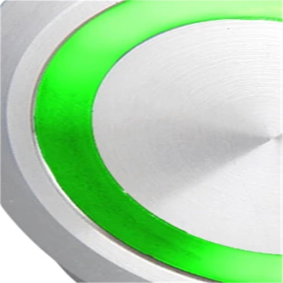 2pcs Screw Terminal Micro Trip Momentary Normally Open Anti Vandal Switch Ring Illumination 22mm(Green,LED Voltage 3V)