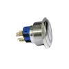 2pcs 25mm Green Ring LED Metal 6 Pins Self-Locking Latching Push Button Anti Vandal Switch Waterproof 6V,12V, 24V,110V, 230V(White,MOMENTARY 1NO1NC_LED Voltage 6V) view 3